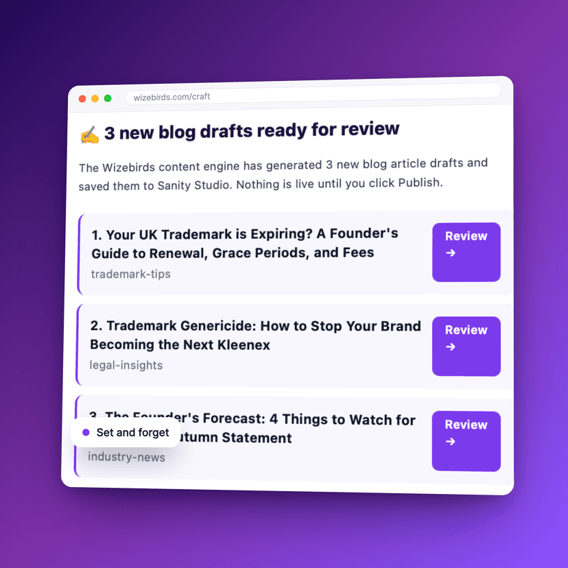 Content published automatically on your schedule