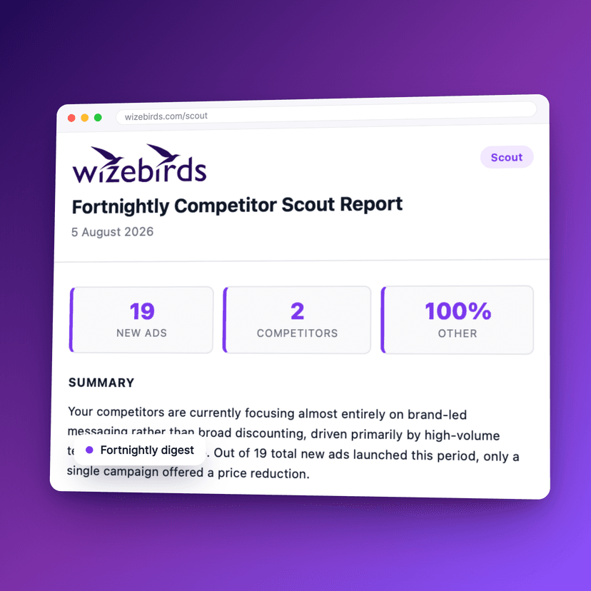 Fortnightly AI competitor ad digest